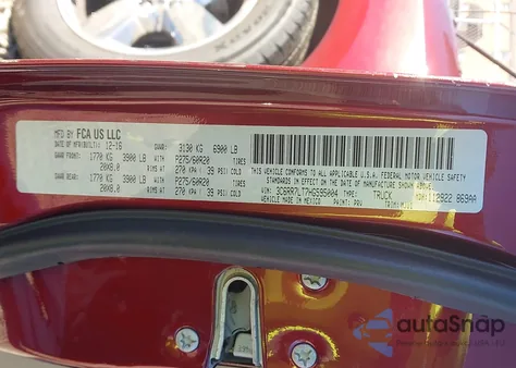 2017 Ram 1500 Big Horn 4X4 5'7 Box from USA, damaged, VIN 3C6RR7LT7HG595004